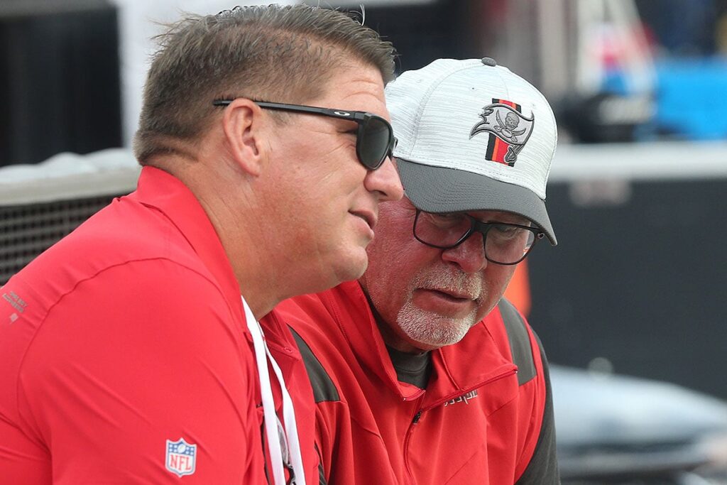 Arians Bruce Jason Licht Bucs Huddle Up Bench.jpg