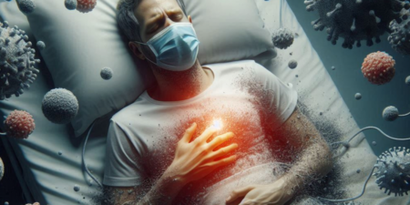 Man In A Hospital Bed Surrounded By Covid Particles.png