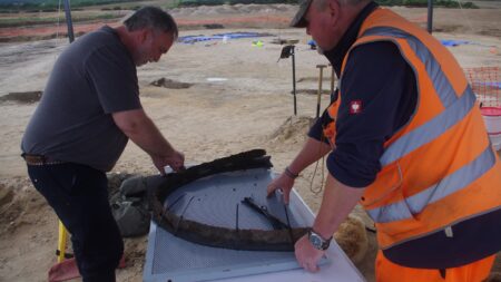 Cabot the prehistoric iron chariot wheel tyre.jpg